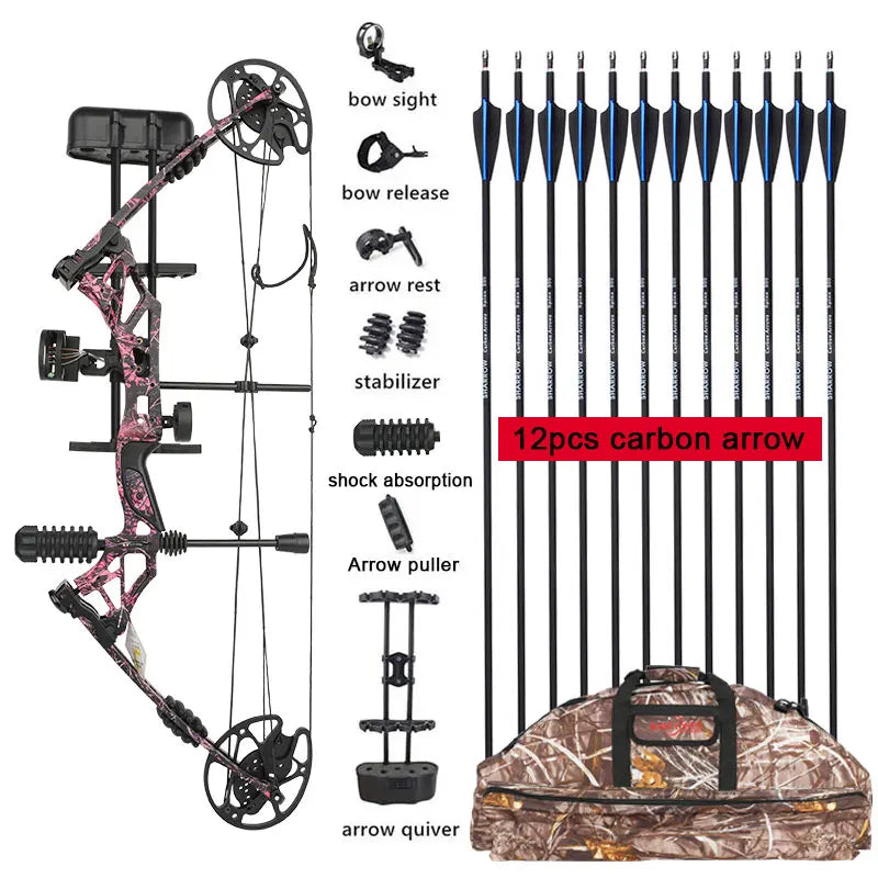 KAIMEI HAN Archery 30-60 Lbs Compound Bow and Arrow Set 320fps 80% Let Off for Right Hand Hunting Target Shooting Aim