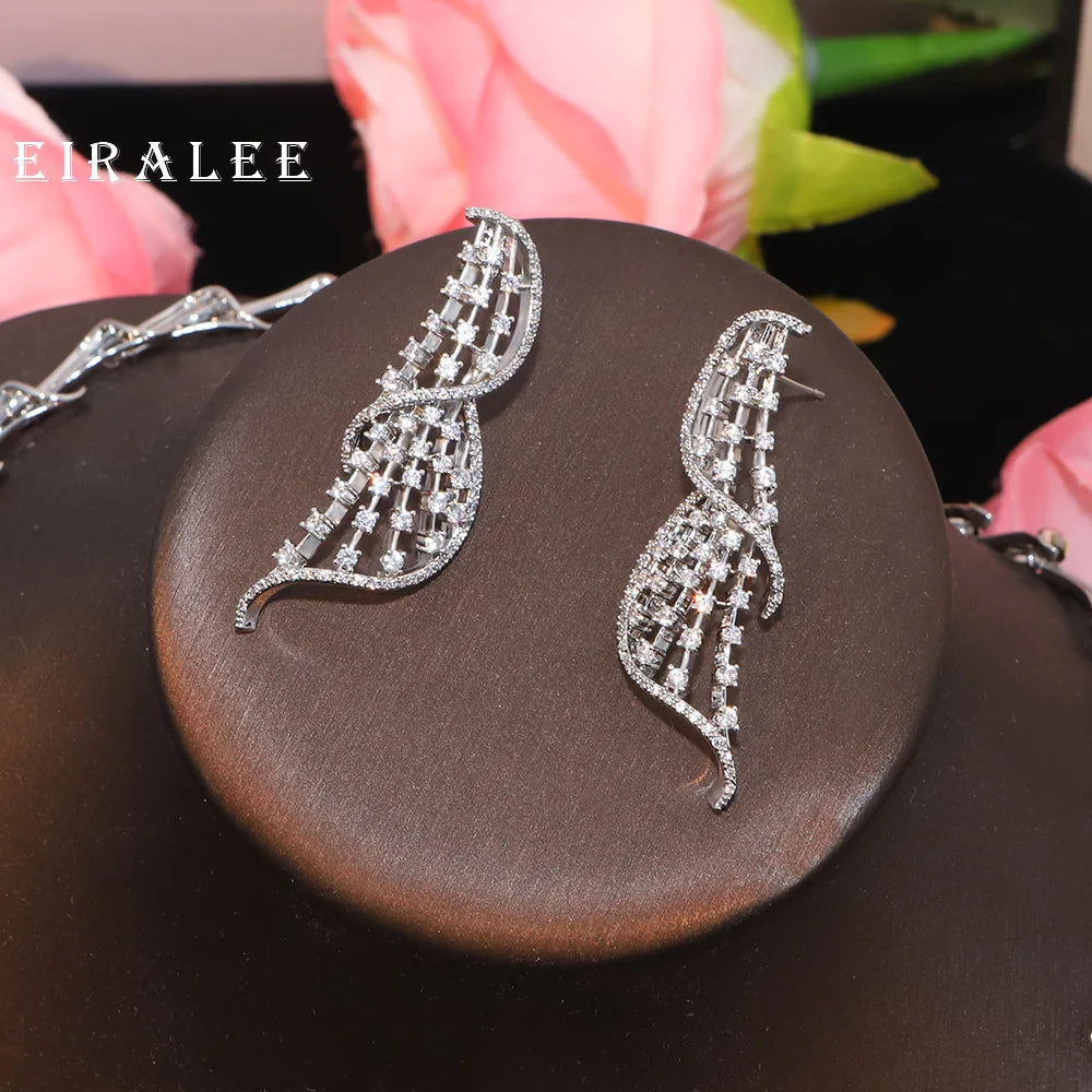 EIRALEE New Women's jewelry set Cubic Zirconia necklace and earrings Bridal jewelry set for women's ball wedding party accessori