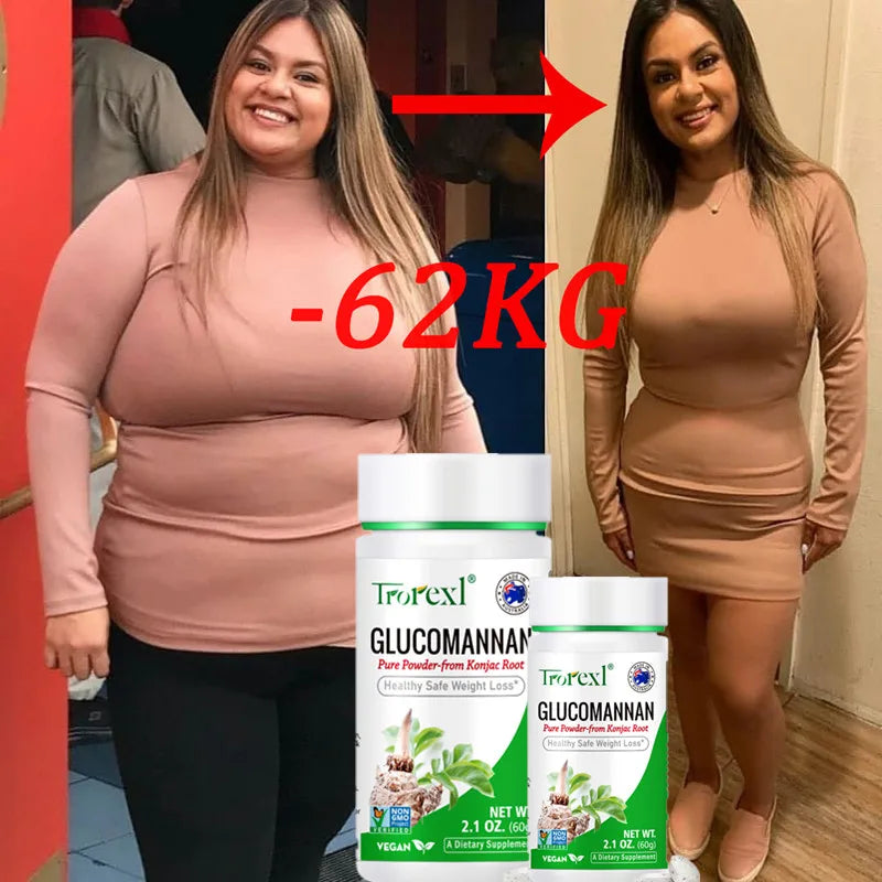 100 tablets, Trorexl Supplements, Glucomannan (Amorphophallus konjac) Pure Powder, Supports Healthy Weight Loss