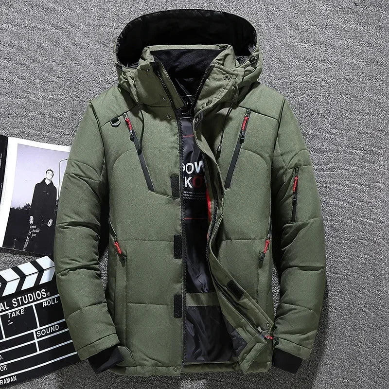 New Thermal Winter Skiing Down Jacket Ski Suit Men Snowboard Bibs Pants Warm Set Male Snowmobile Clothing For Wear Overalls