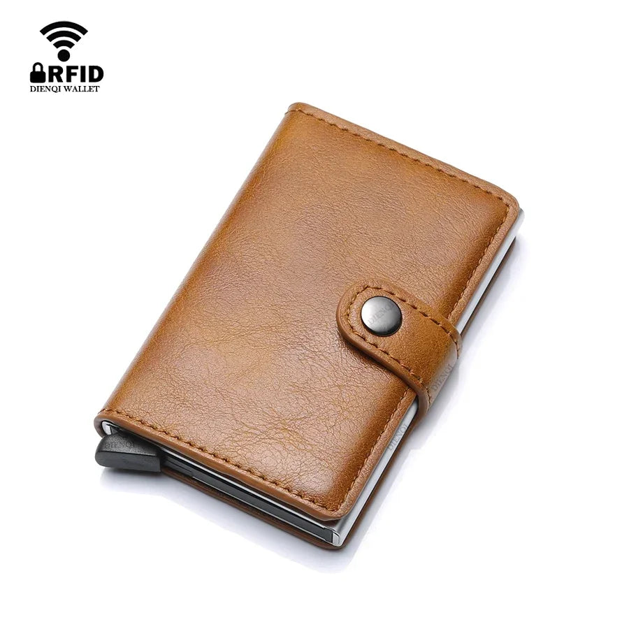 Rfid Visit Credit Card Holder Storage Luxury Small Smart Wallet Metal Business Cardholder Case Women Minimalist Walet for Men