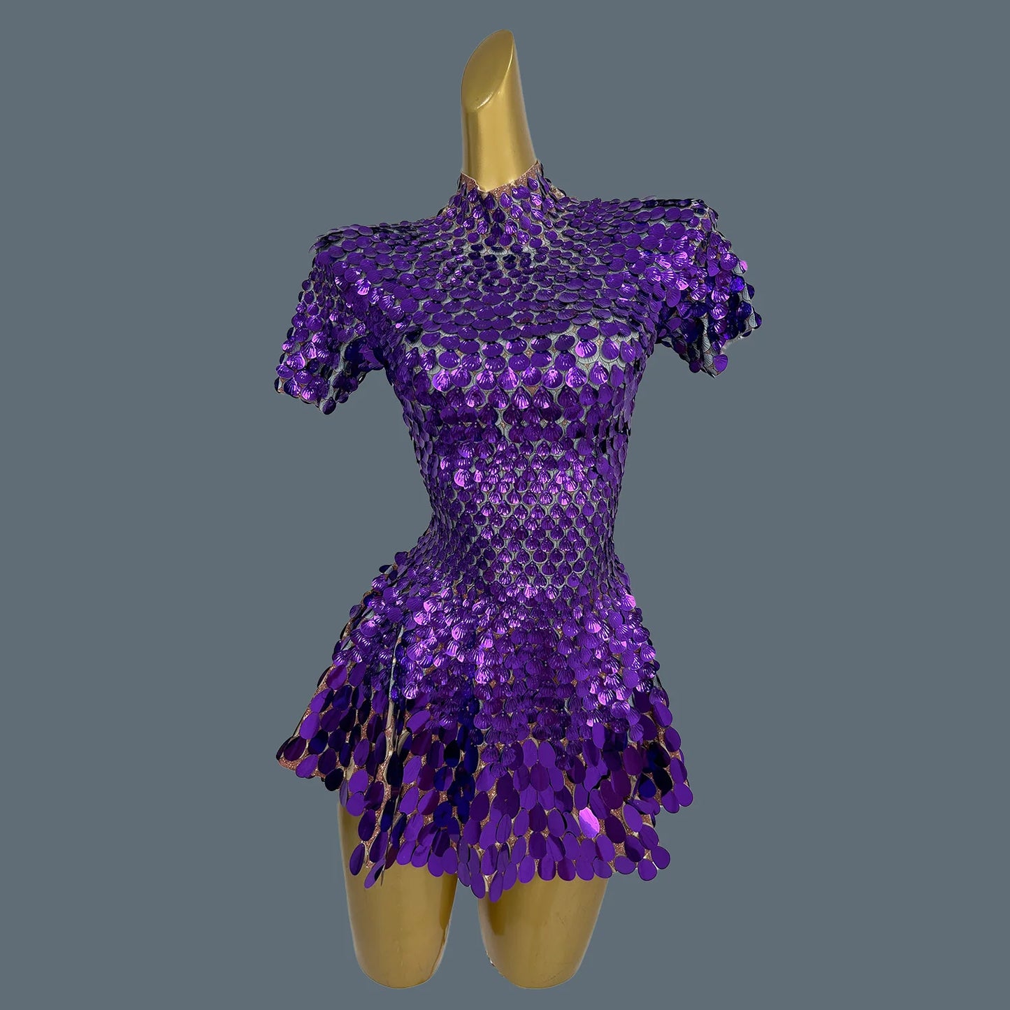Sparkly Sequins Latin Dress Stage Wear Celebrate Birthday Prom Short Dress Nightclub Stage Performance Dance Costume Jinsique