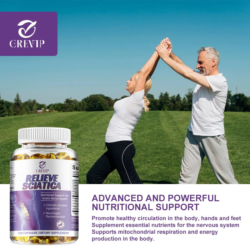 Sciatic Nerve Relief Supplement - Relieve Occasional Burning and Numbness in The Lower Back, Hips, Legs and Calves