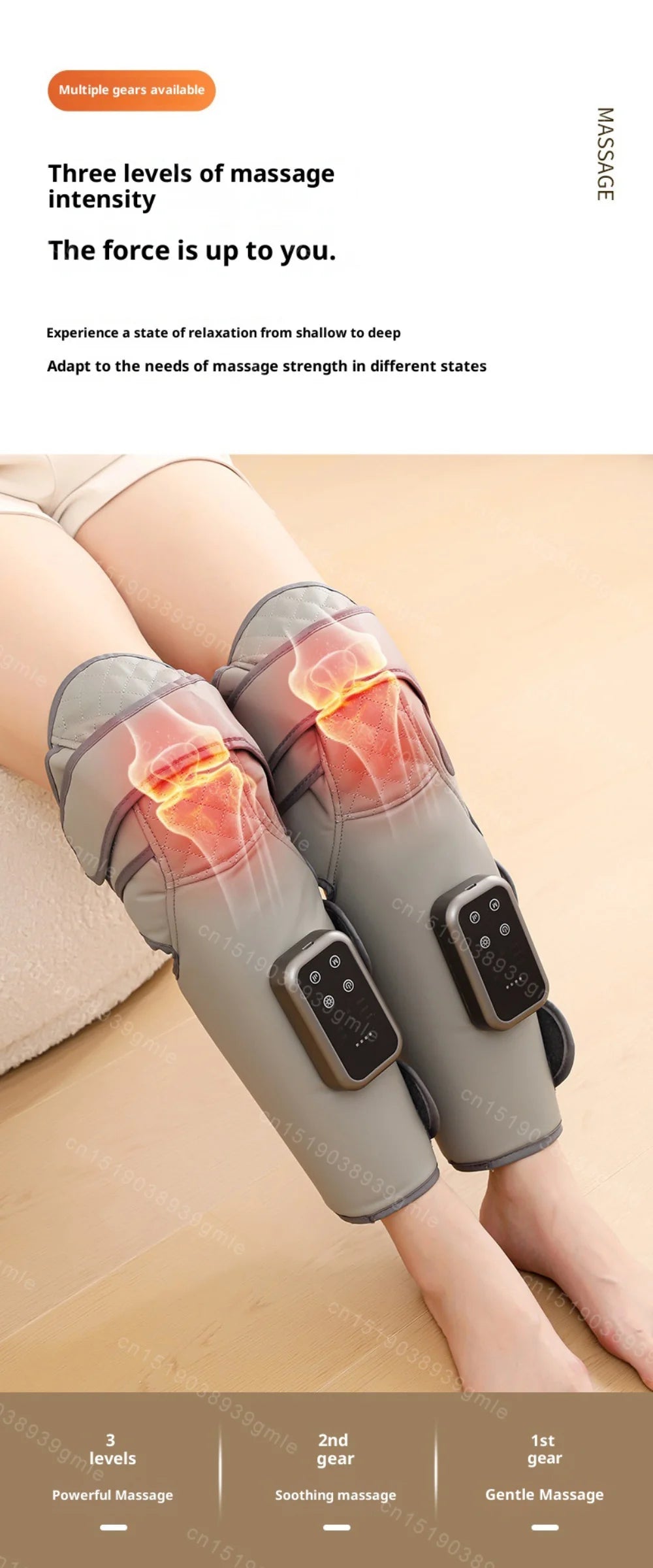 Electric Leg Massager Athletes Heating Muscle Relaxation Foot Leg Recovery Massage Machine Promotes Blood Circulation Tools