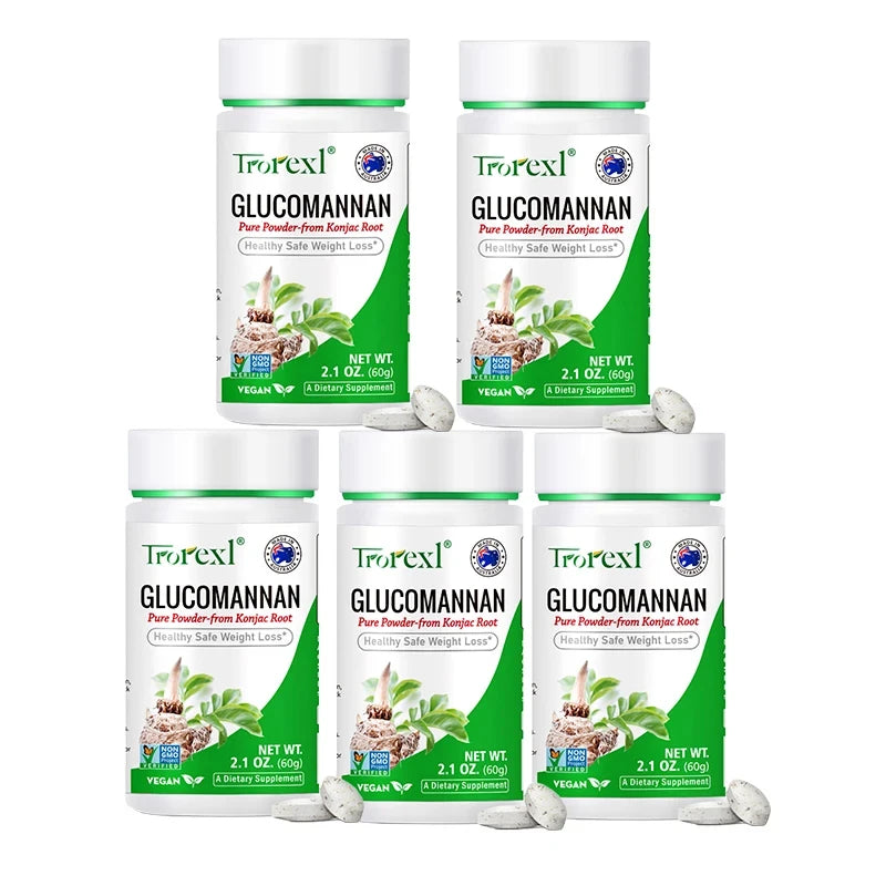 100 tablets, Trorexl Supplements, Glucomannan (Amorphophallus konjac) Pure Powder, Supports Healthy Weight Loss
