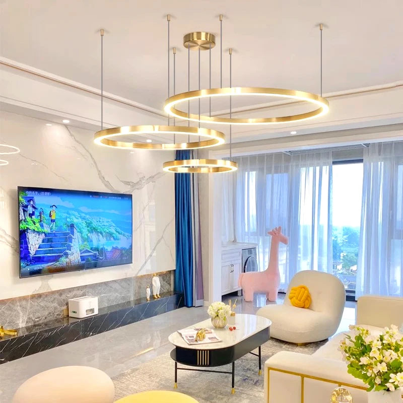 Modern home decor ring led lights pendant light lamps for living room Chandeliers for dining room hanging light indoor lighting
