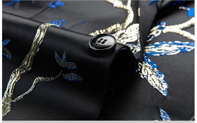 New Men Fashion Trend Wedding Party Jacquard Suit Jacket Single-breasted Slim Blazer Singer Host Stage Performance Dress Coats