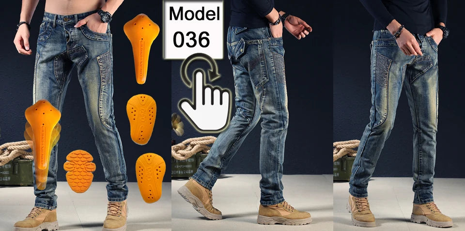 Kevlar Motorcycle Jeans Men Summer Riding Pants Blue Abrasion Resistant Windproof Dirt Bike Trousers Protective Gear