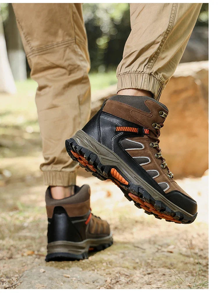 Large 49 Outdoor Ankle Boots Men Non Slip Fashion Lace Up Climbing Leather Winter Hiking Footwear High Top Leisure Hiking Shoes