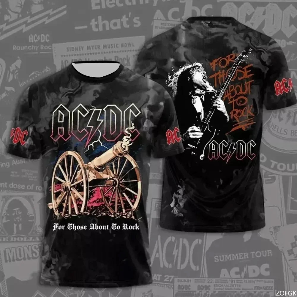 2025 Rock Band T-shirt 3D Printed Quick Drying Sports Breathable Men's Round Neck T-shirt