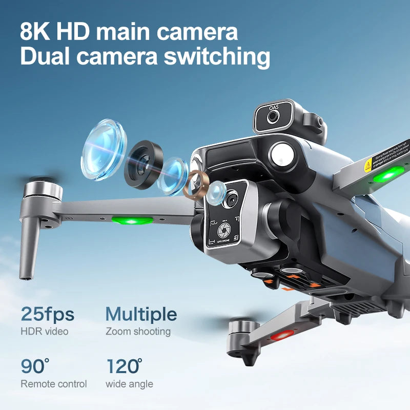 K19 Max GPS Drone 8K Professional HD Dual Camera 360° Obstacle Avoidance Brushless 5G WIFI FPV RC Airdrop Quadcopter Toys
