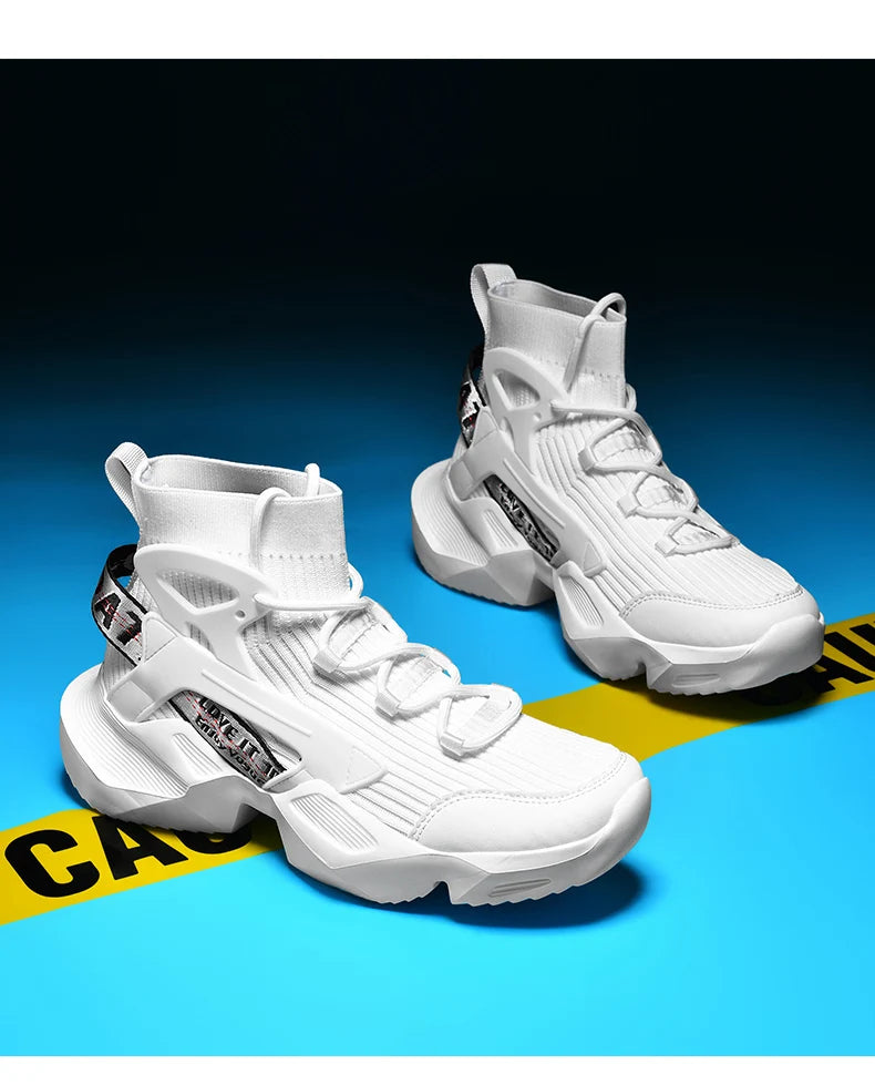 Running Shoes Casual High Top Men Sports Tenis Ankle Boots Breathable Lightweight Men Comfortable Athletic Nonskid Sock Sneakers