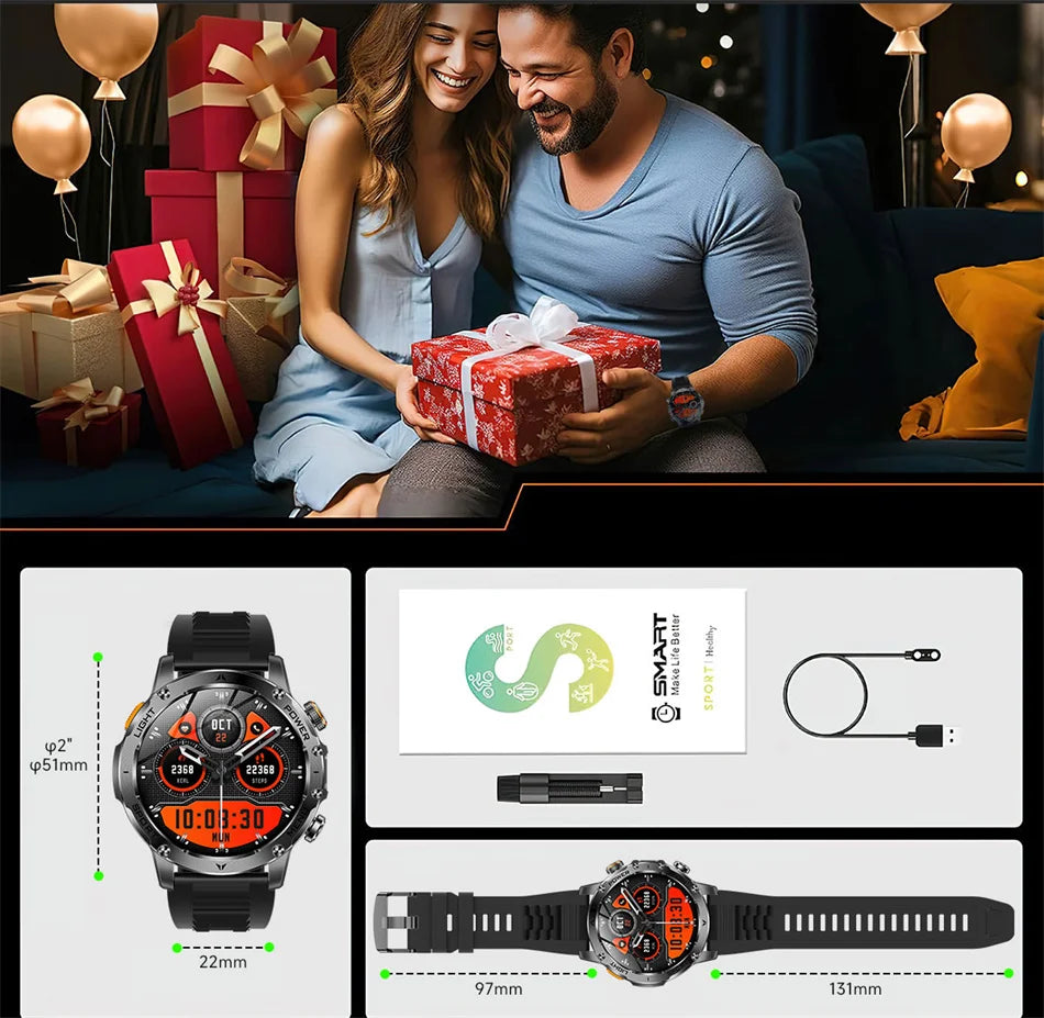 T-Rex 3 Military Grade 1000mAh Battery Smart Watch IP68 Waterproof GPS Bluetooth call AMOLED HD Men Sports 2025 New Smartwatch