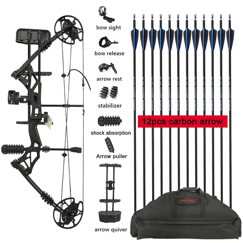 KAIMEI HAN Archery 30-60 Lbs Compound Bow and Arrow Set 320fps 80% Let Off for Right Hand Hunting Target Shooting Aim