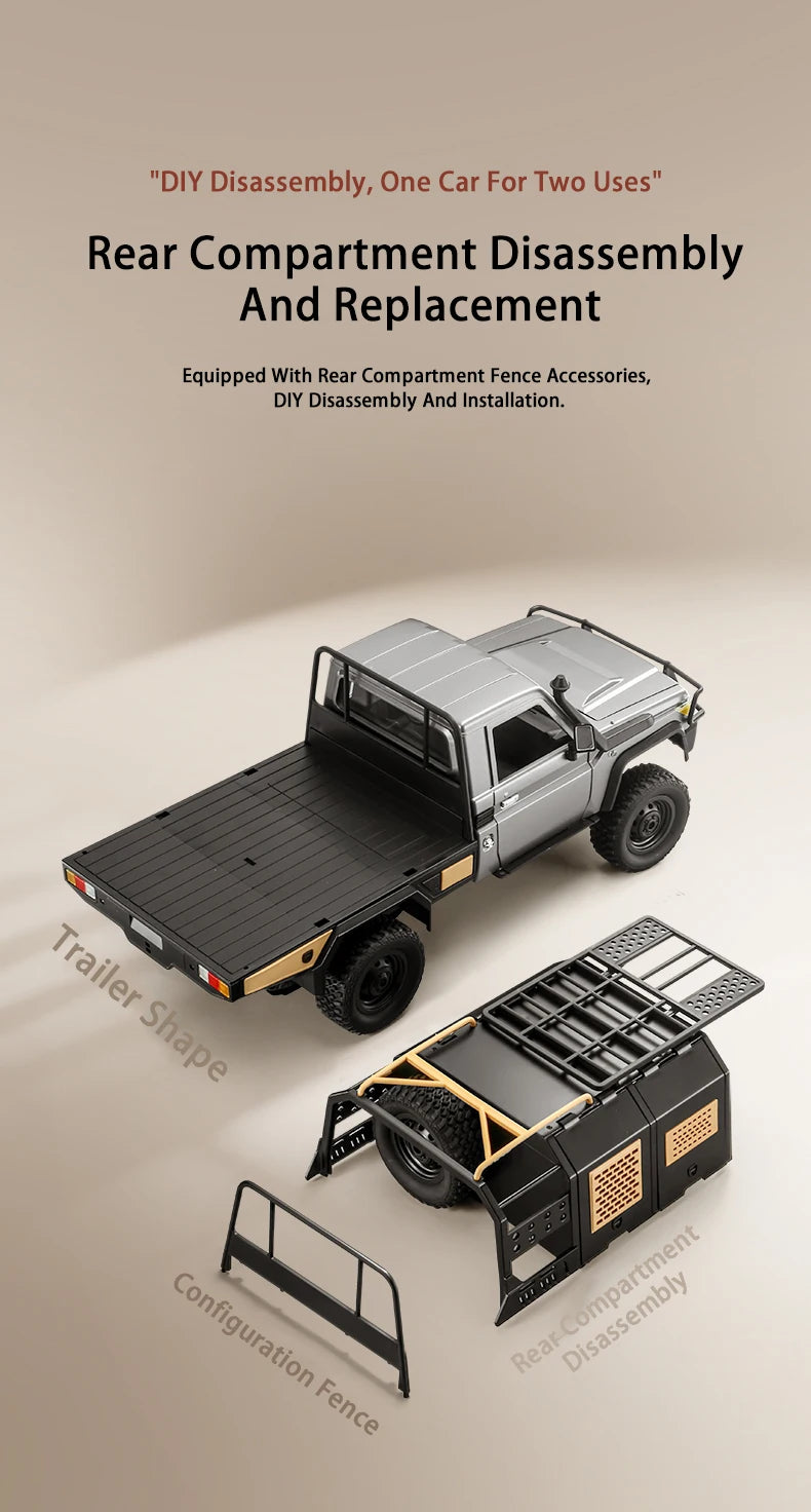 MN82S RC Crawler 1/12 Full Scale LC79 RC Pickup Short Truck 4WD Remote Control Climbing Off-road Car Toys for Kids Adults Gifts