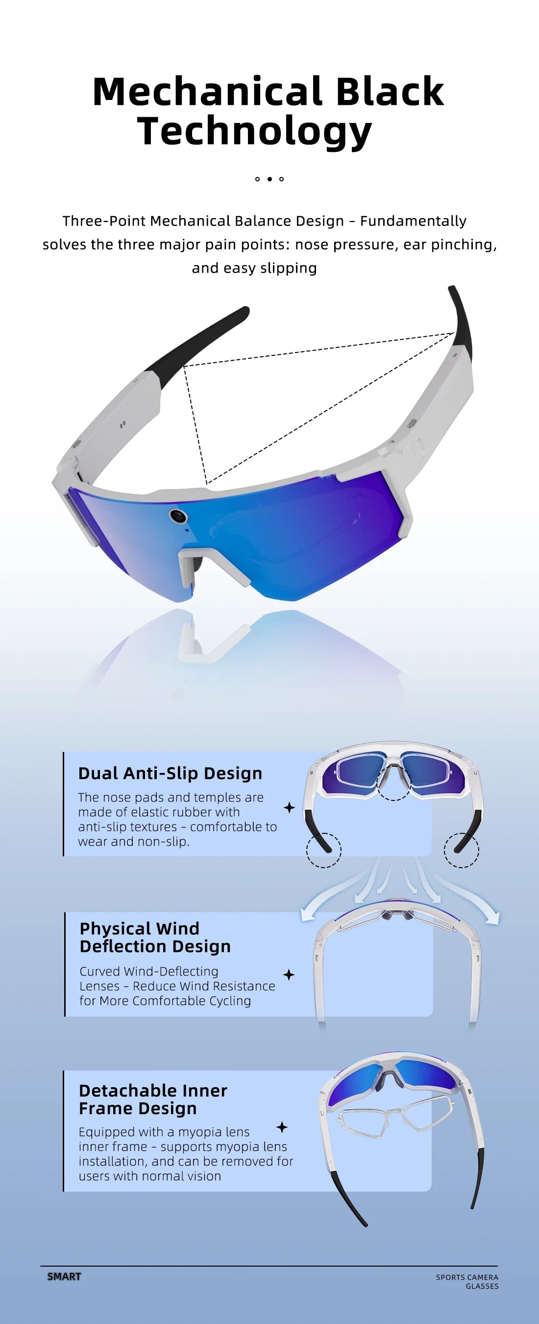 New Outdoor Sport 4K Anti-shake Camera Smart Glasses Men 1200P Video Recording Take Photo Waterproof Sandproof Sunglasses Women