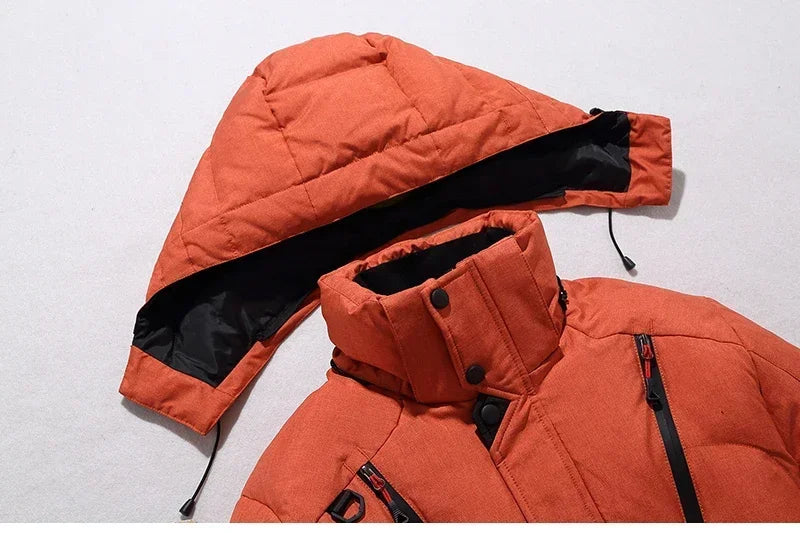 New Thermal Winter Skiing Down Jacket Ski Suit Men Snowboard Bibs Pants Warm Set Male Snowmobile Clothing For Wear Overalls