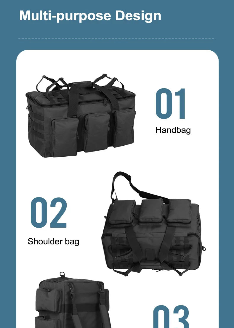 55L Luggage Duffel Bag Camping Backpack Tactical Large Bags Men's Hiking Travel Mountaineering Trip Utility Gym Weekend Duffle