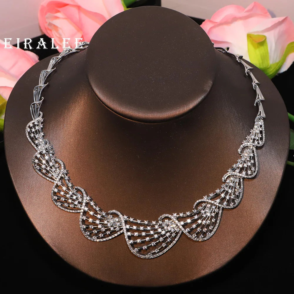 EIRALEE New Women's jewelry set Cubic Zirconia necklace and earrings Bridal jewelry set for women's ball wedding party accessori