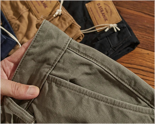 American Retro Workwear Pants Men's Heavyweight Chino Casual Straight Leg Tapered Versatile Cotton Urban Faion Trousers