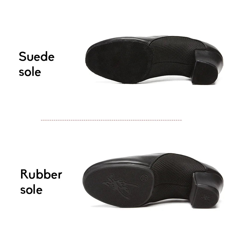 Latin Dance Shoes Men Modern Tango Salsa Leather Ballroom Shoes Square Heels Adults Children Boys Party Dance Shoes sport