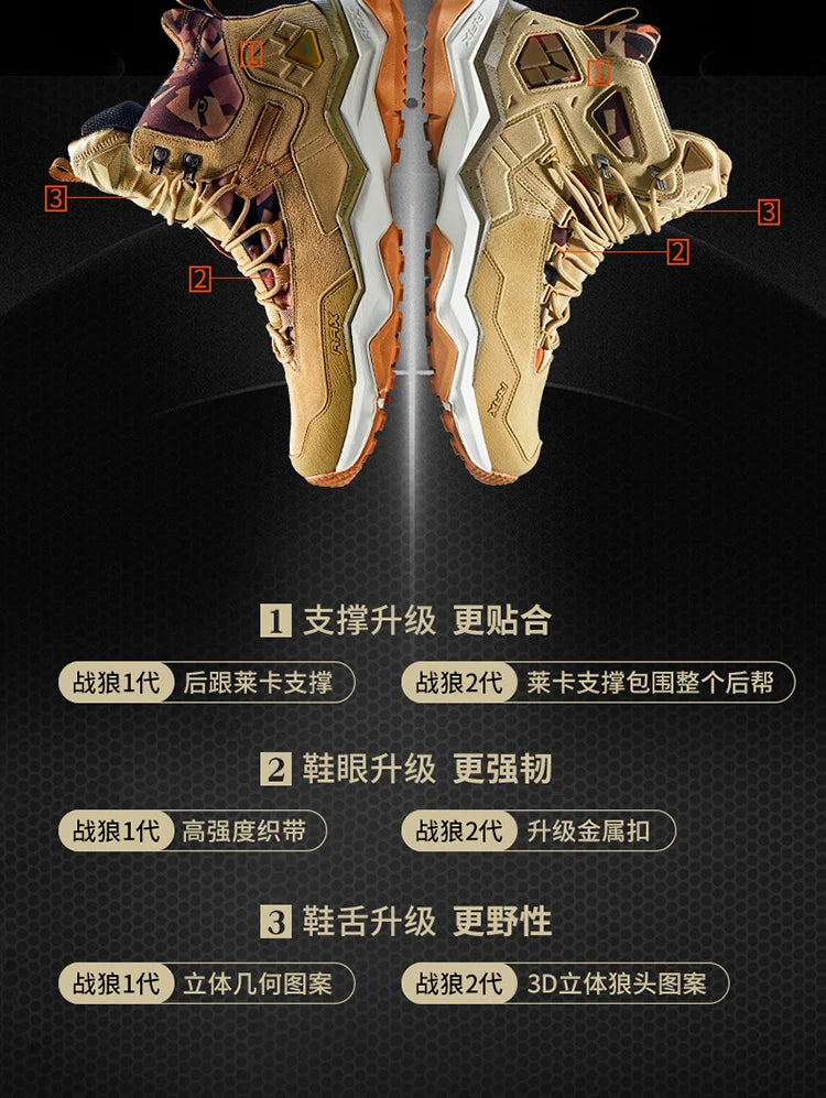 RAX Men Hiking Shoes Mid-top Waterproof Outdoor Sneaker Men Leather Trekking Boots Trail Camping Climbing Hunting Sneakers Women