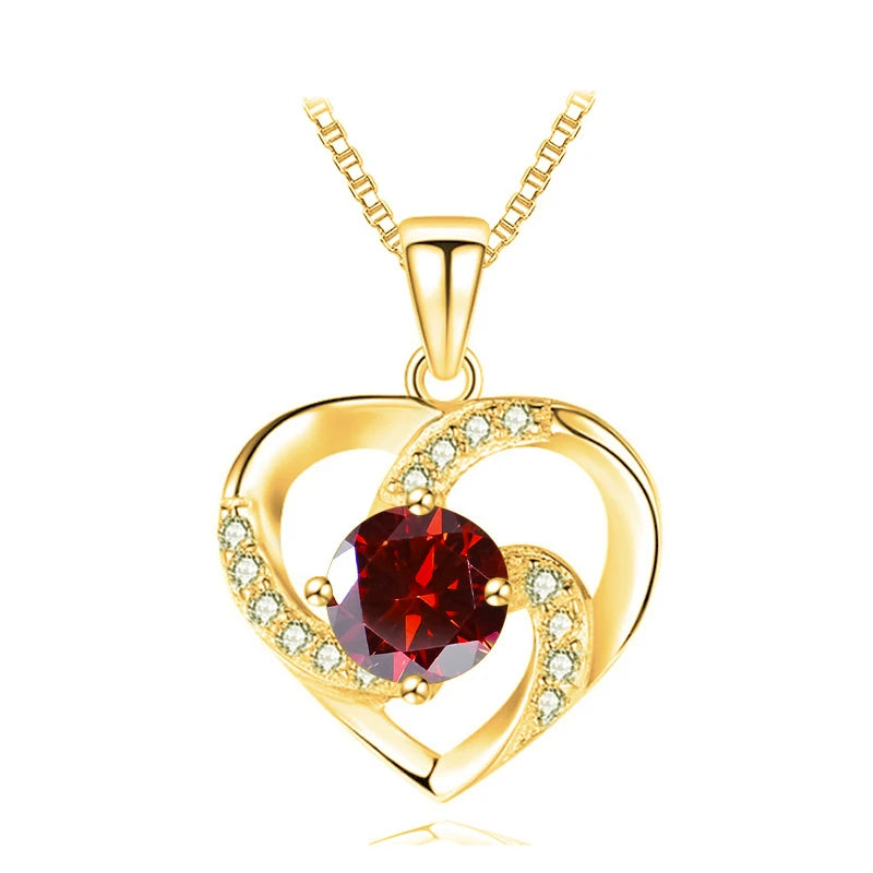JoyceJelly 1CT Pass Tested Moissanite Heart Necklace for Women S925 Silver Gold Silver Color Diamond Pendant Birthday Party Gift