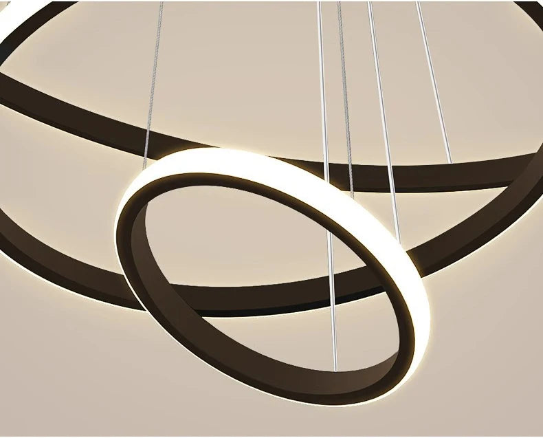 Nordic Simple Circles Pendant Lamp Chandelier LED 3 Rings lights for Dining Bar Living Room Chandelier Loft home decoration