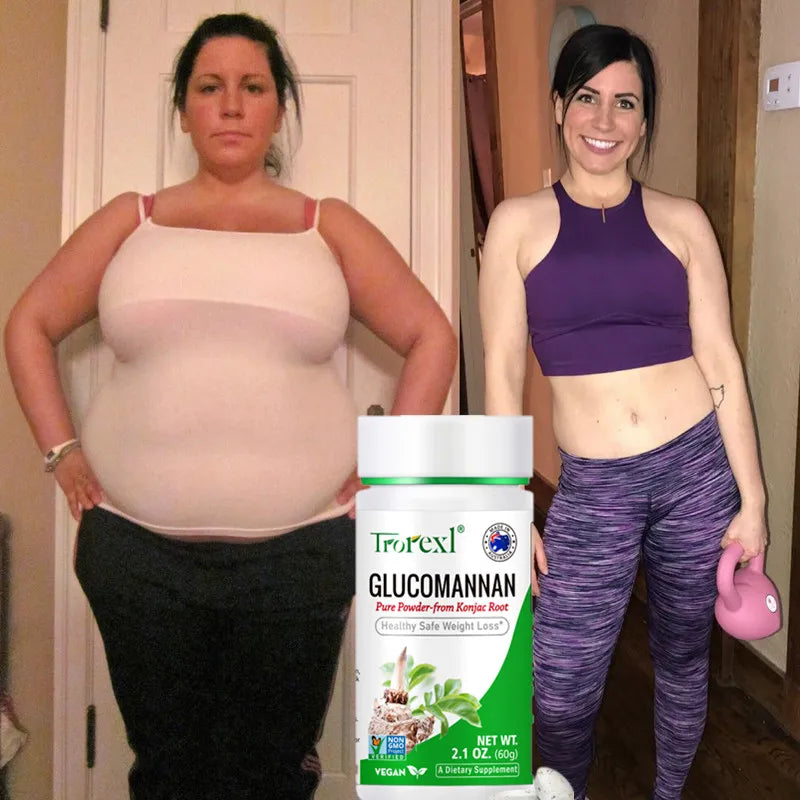 100 tablets, Trorexl Supplements, Glucomannan (Amorphophallus konjac) Pure Powder, Supports Healthy Weight Loss