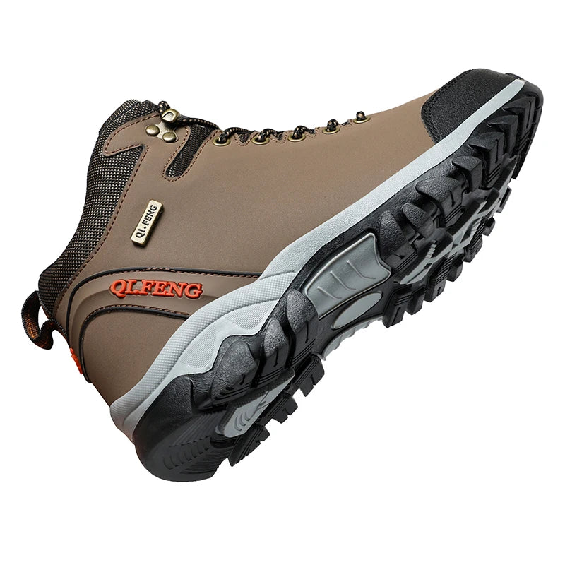 Men Winter Snow Boots Waterproof Leather Sneakers Super Warm Men's Boots Outdoor Male Hiking Boots Work Shoes Zapatillas Hombre