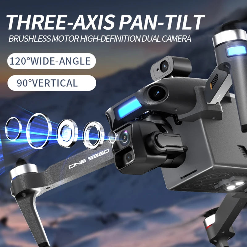S880 Max Fishing GPS Drone 8K Dual Camera 5G Wifi FPV 3-Axis Gimbal Professional Obstacle Avoidance Quadcopter Airdrop RC Dron