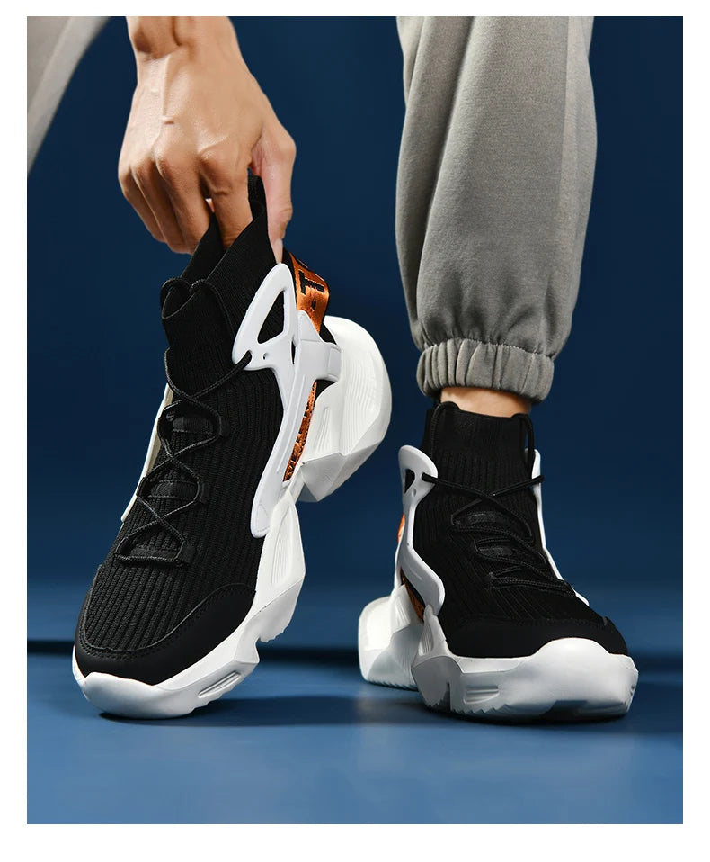 Running Shoes Casual High Top Men Sports Tenis Ankle Boots Breathable Lightweight Men Comfortable Athletic Nonskid Sock Sneakers