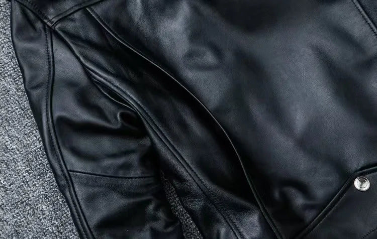 2026 Men's Lapel Oblique Zipper PU Locomotive Leather Jacket, Autumn, New Casual Versatile Slim Fit, Leather Jacket