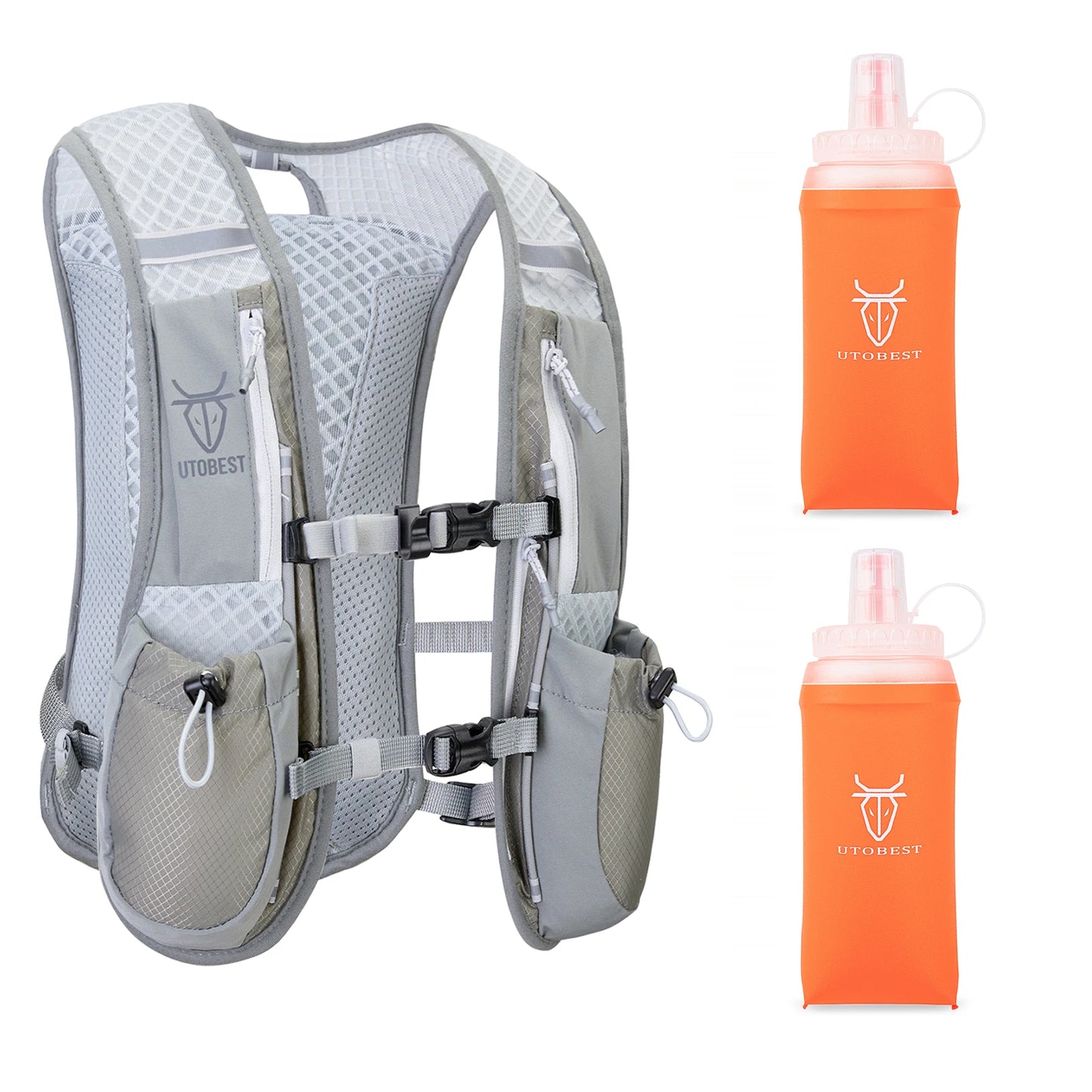 UTOBEST Trail Running Backpack 5L Ultra Lightweight Hydration Vest Breathable Functional Pack for Marathon Cycling Hiking
