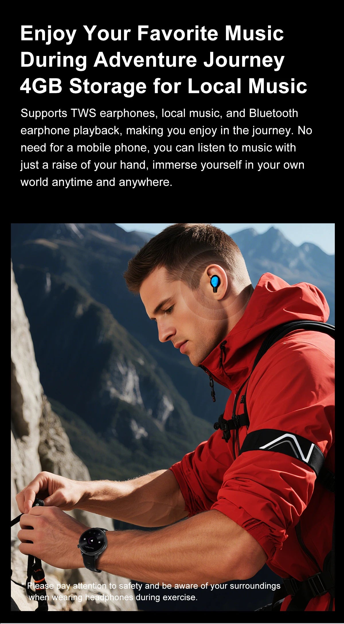 2026NEW GPS Offline Maps Sport Smart Watch Men 4GB Memory Music Video Player AMOLED 3D Menu Style Swim Waterproof Smart Bracelet