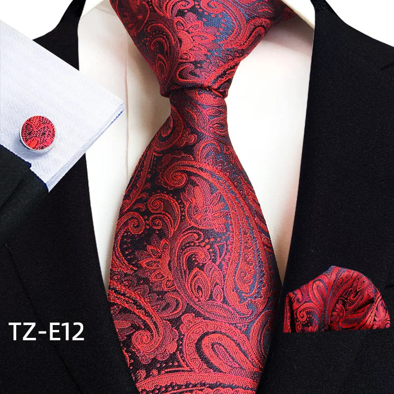 Luxury Men Tie Gold Paisley Necktie Set For Man Brand Business Daily Wear Gift Fit Wedding Workplace Suit Accessories Wholesale