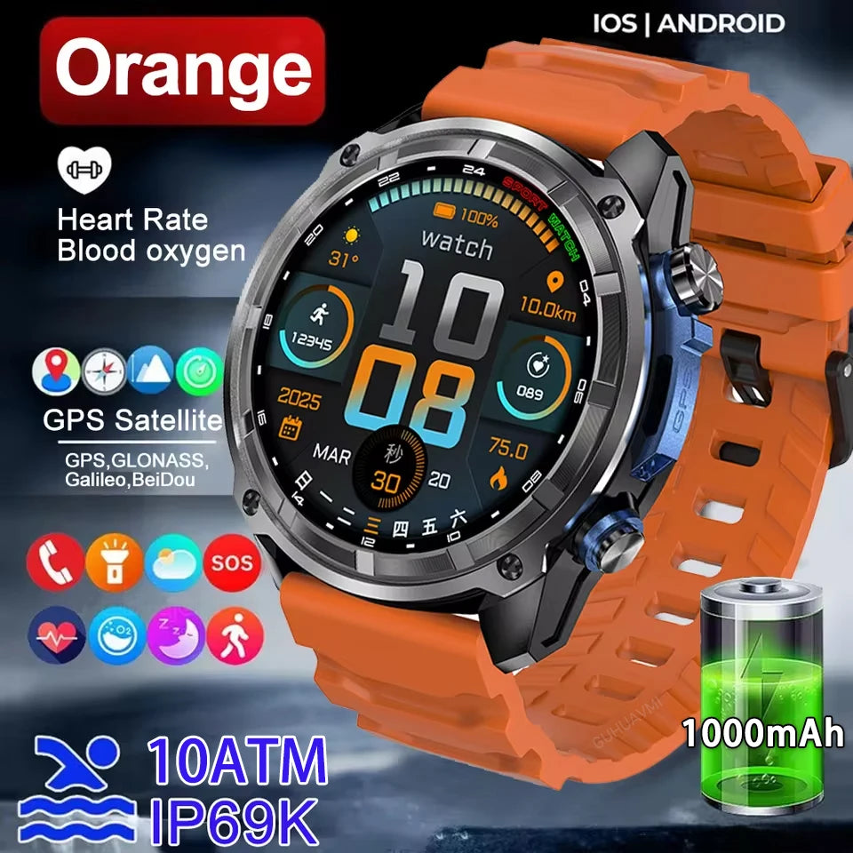 New Men GPS Offline Map Smart Watch Built-in GPS 4GB Memory HD Corning Gorilla Screen 10ATM Waterproof Bluetooth Call Smartwatch