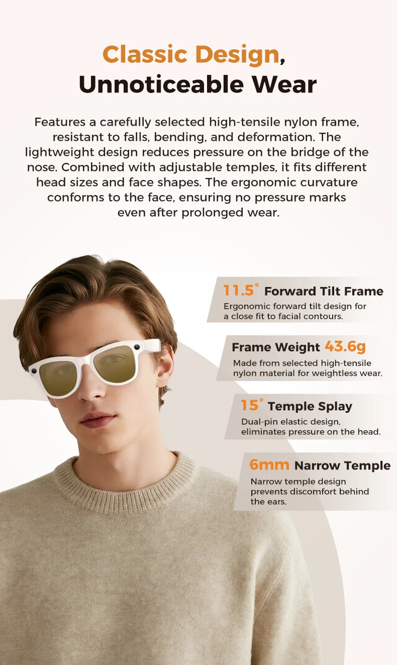 2026New 800W 4K Camera Smart Glasses Men 3600mAh Power Real-timeTranslation Bank 32GB Photo Record Videos Music Sunglasses Women
