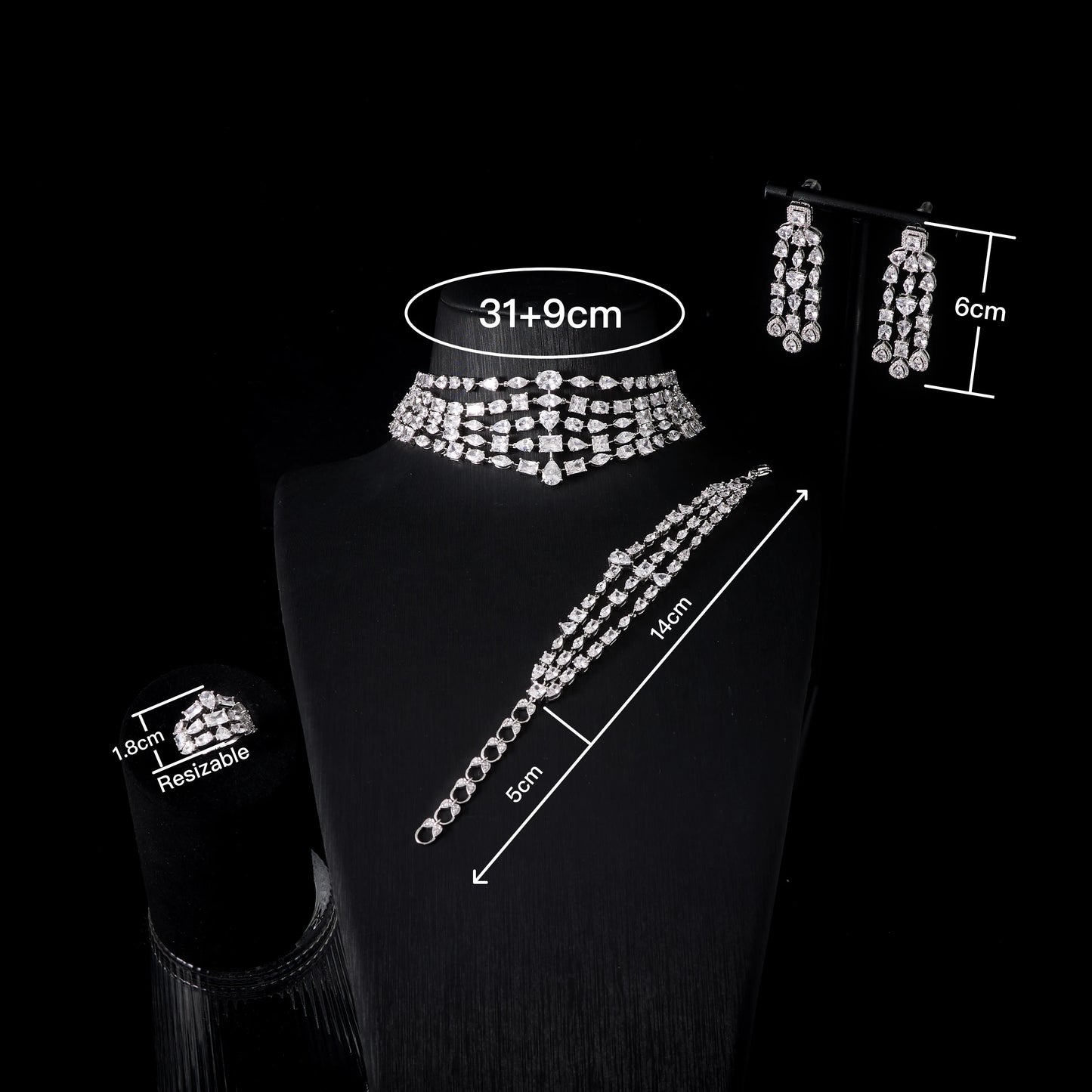 IN JEWELIFE 00113 Luxury Choker Neck Necklaces Set for Women Jewelry Sets Unique Color Cubic Zirconia Wedding Accessories 00044