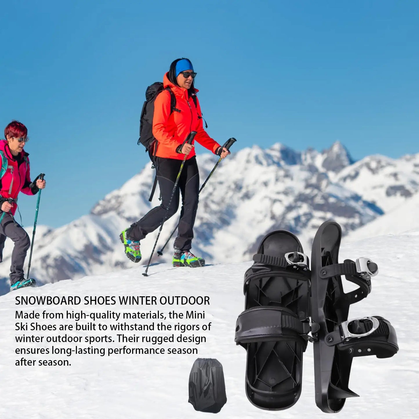 Snowboarding Skates Adjustable Skiing Snowshoe for Women Breathable Winter Snowshoes for Cold Weather Practice Travel Men Adults