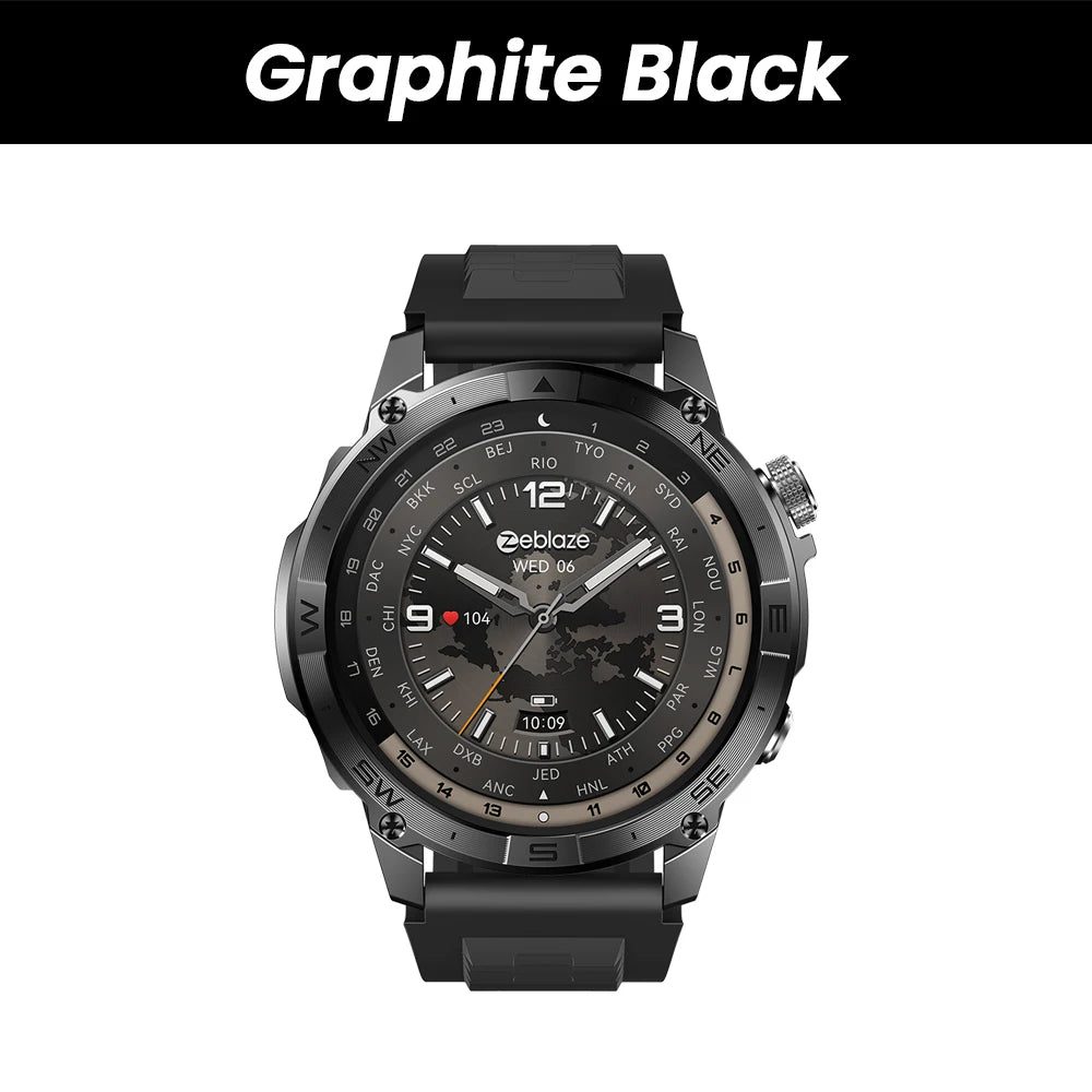 Zeblaze Stratos 2 Plus GPS Sports Smart Watch Built-in Compass Barometric Altimeter 1.43'' AMOLED Display Voice Call Smartwatch