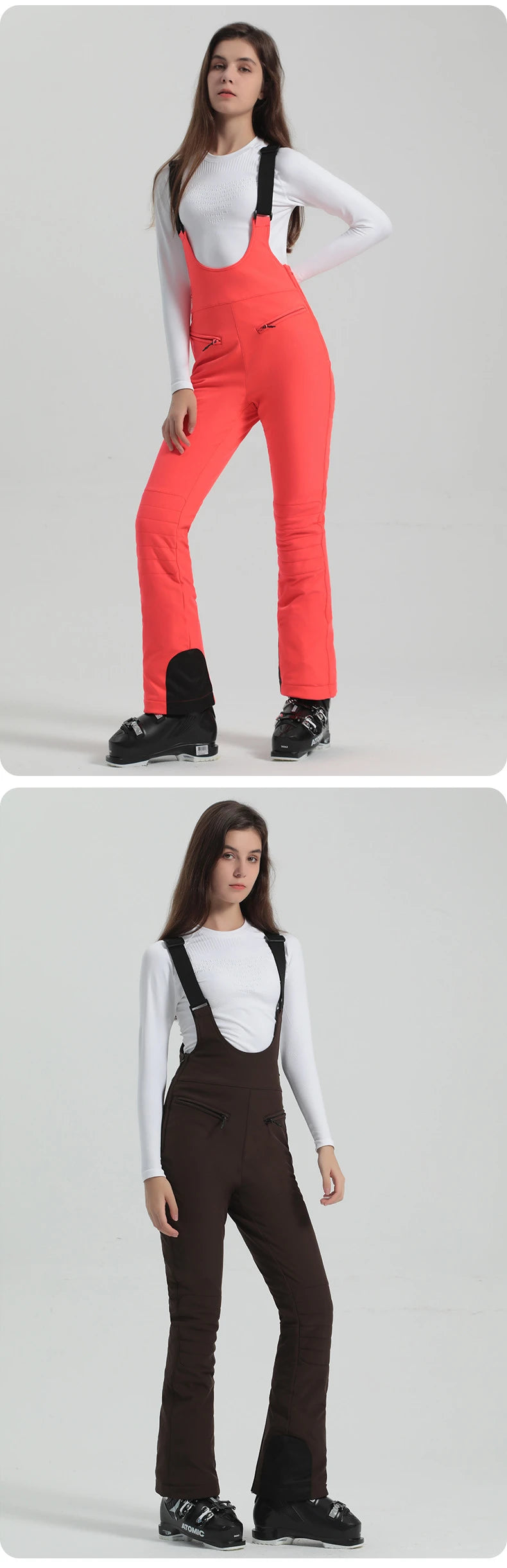 Winter New Skiing Pants 2025 Female Slim Snow Trousers Women Sport Windproof Ski Overalls Outdoor Mountain Snowboard Jumpsuits