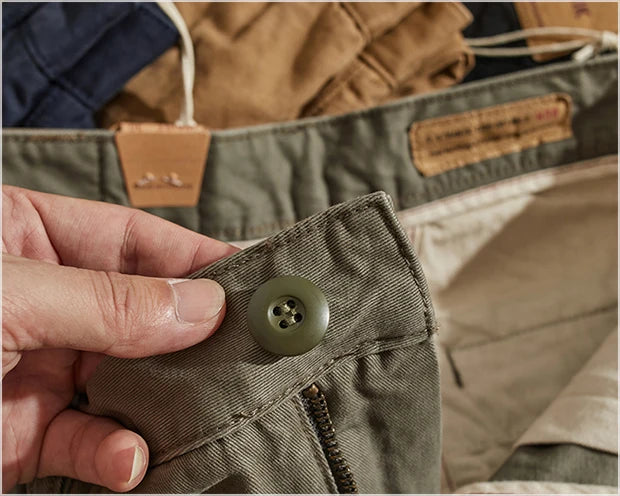 American Retro Workwear Pants Men's Heavyweight Chino Casual Straight Leg Tapered Versatile Cotton Urban Faion Trousers