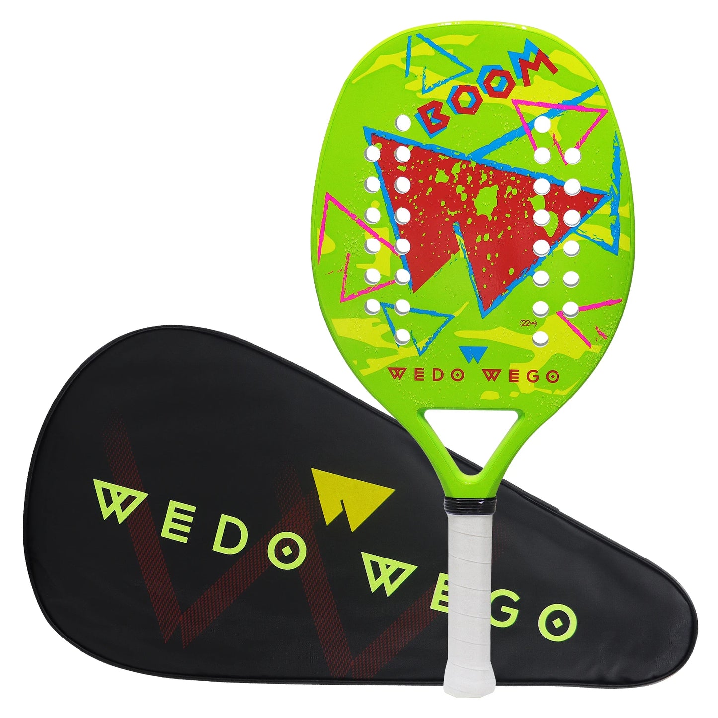 Pro-Grade Beach Tennis Racket - Carbon Fiber Material, Precision Drilled Holes & Frosted Rough Surface