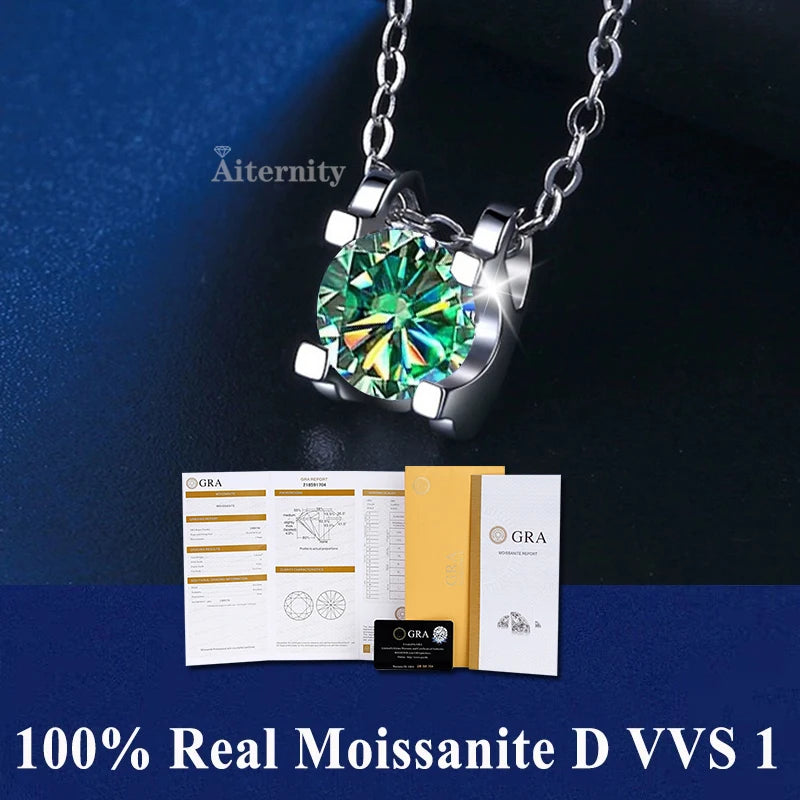 S925 Soild Sterling Sliver VVS1 D Color Moissanite Necklace  Chain With Certificate Fine Jewelry for Woman Jewelry