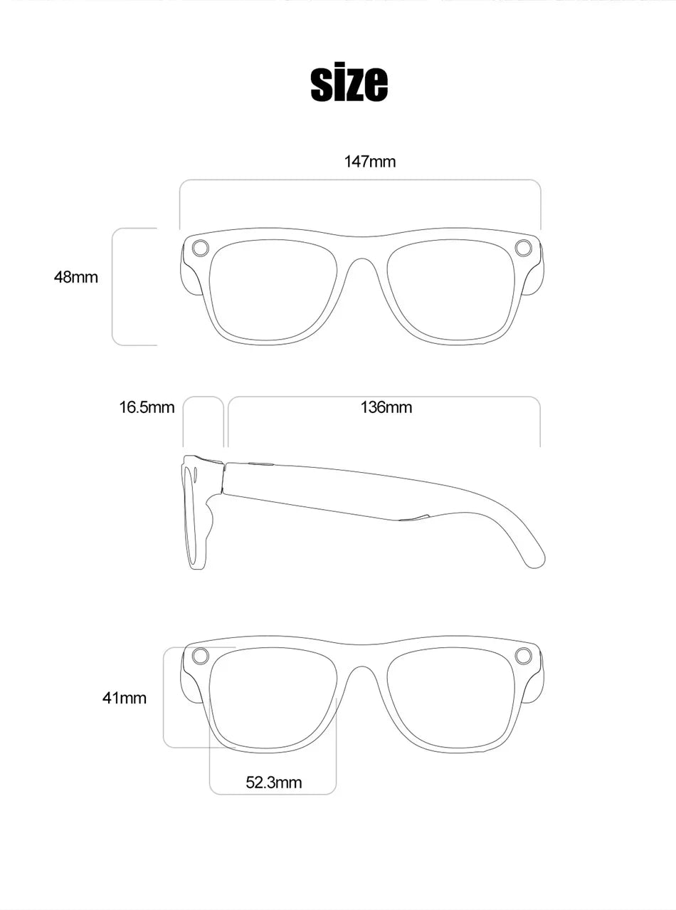 ViVO 8K AI Glasses 1200MP HD Camera Bluetooth Call Chat GPT Voice Assistant Music Player Translate Smart Sunglasses New