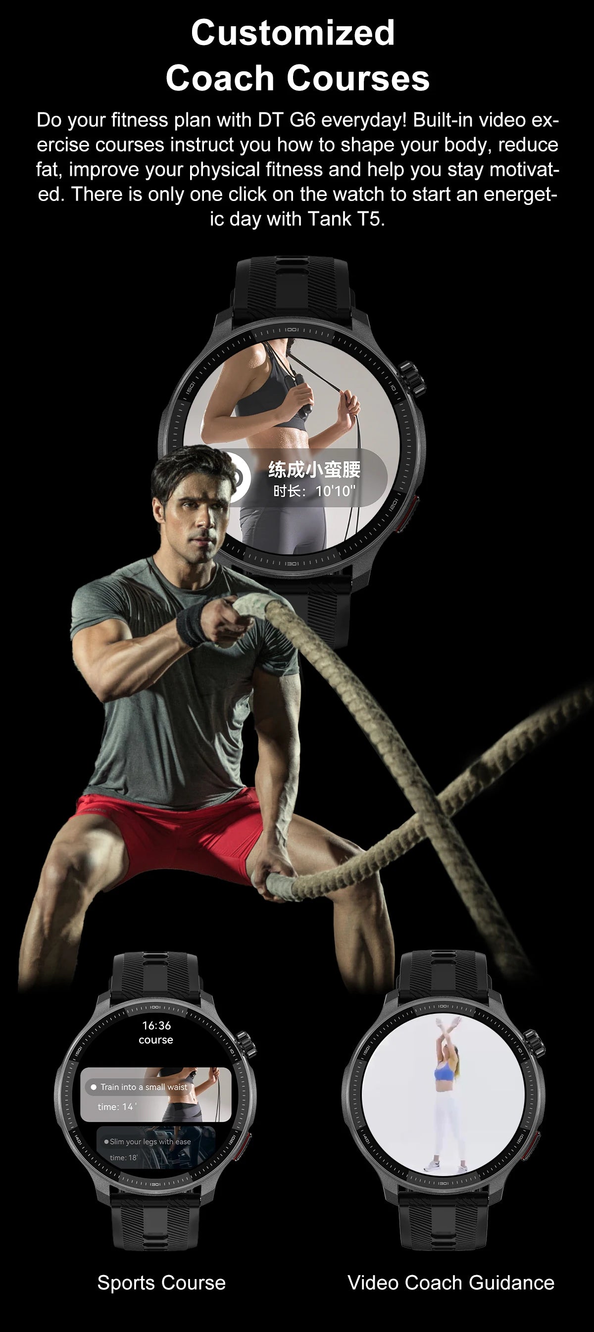 Newly T-Rex3 Ultra 4GB Memory GPS Sports Smart Watch Offline Map 1.43" AMOLED Display 3ATM Flash Charge Fitness Call Smartwatchs