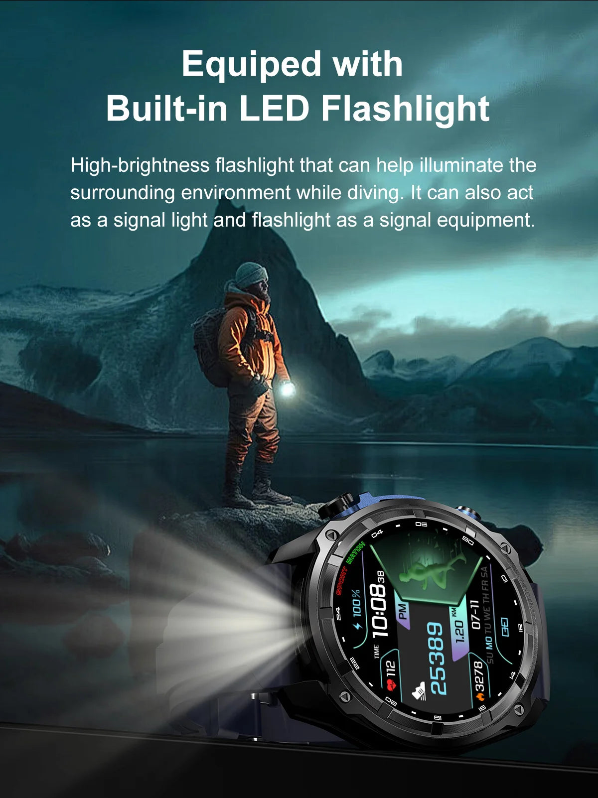 2025 Military Offline map 1000mAh Battery Smart Watch 4GB Big Memory GPS Navigation MP3/MP4 Player Swim Sports trackr Smartwatch