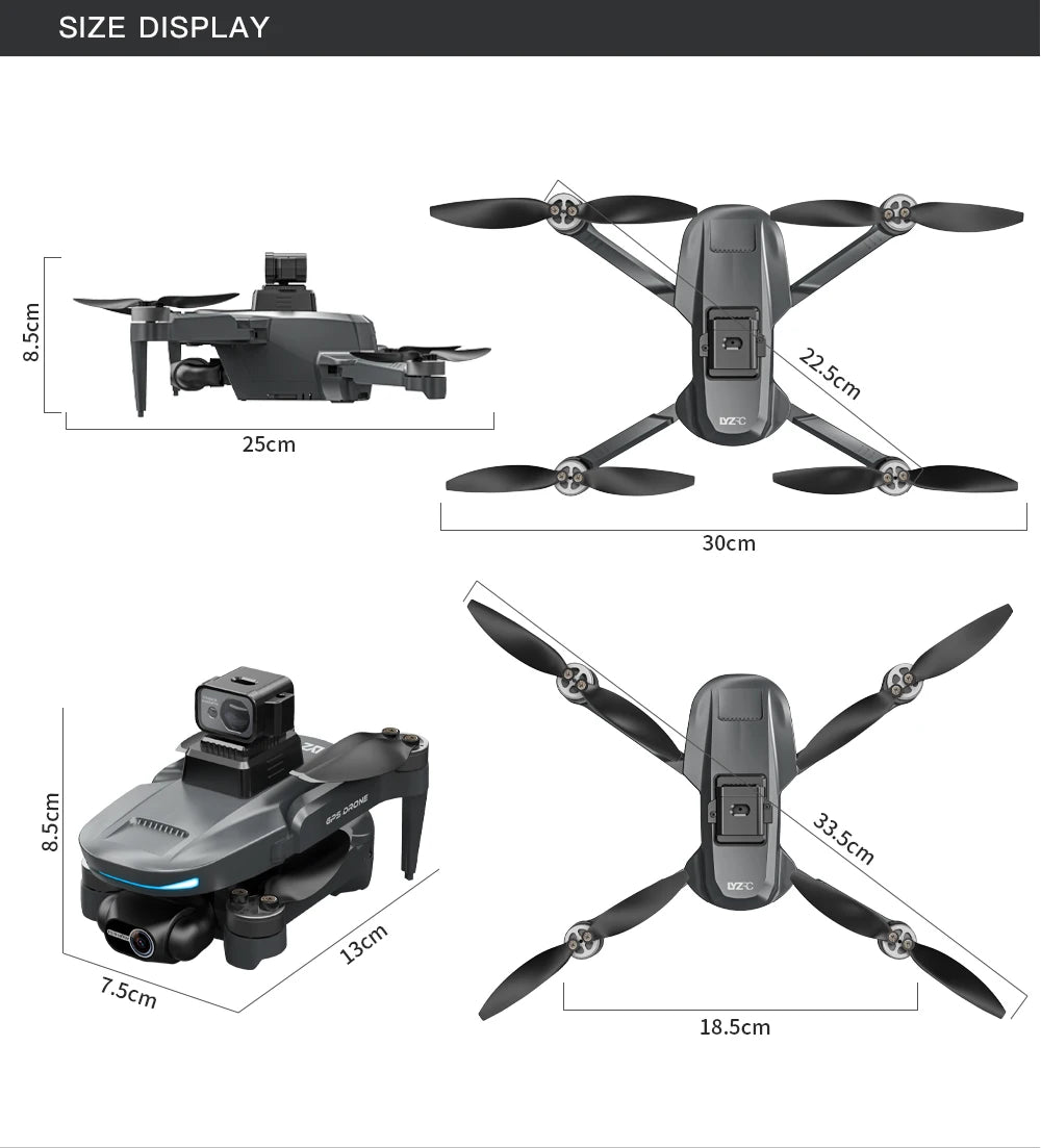 LYZRC L200 Pro MAX Drone Professional 4K HD Camera With Obstacle Avoidance 2-Axis Gimbal GPS 5G WIFI FPV RC Dron Quadcopter 216g