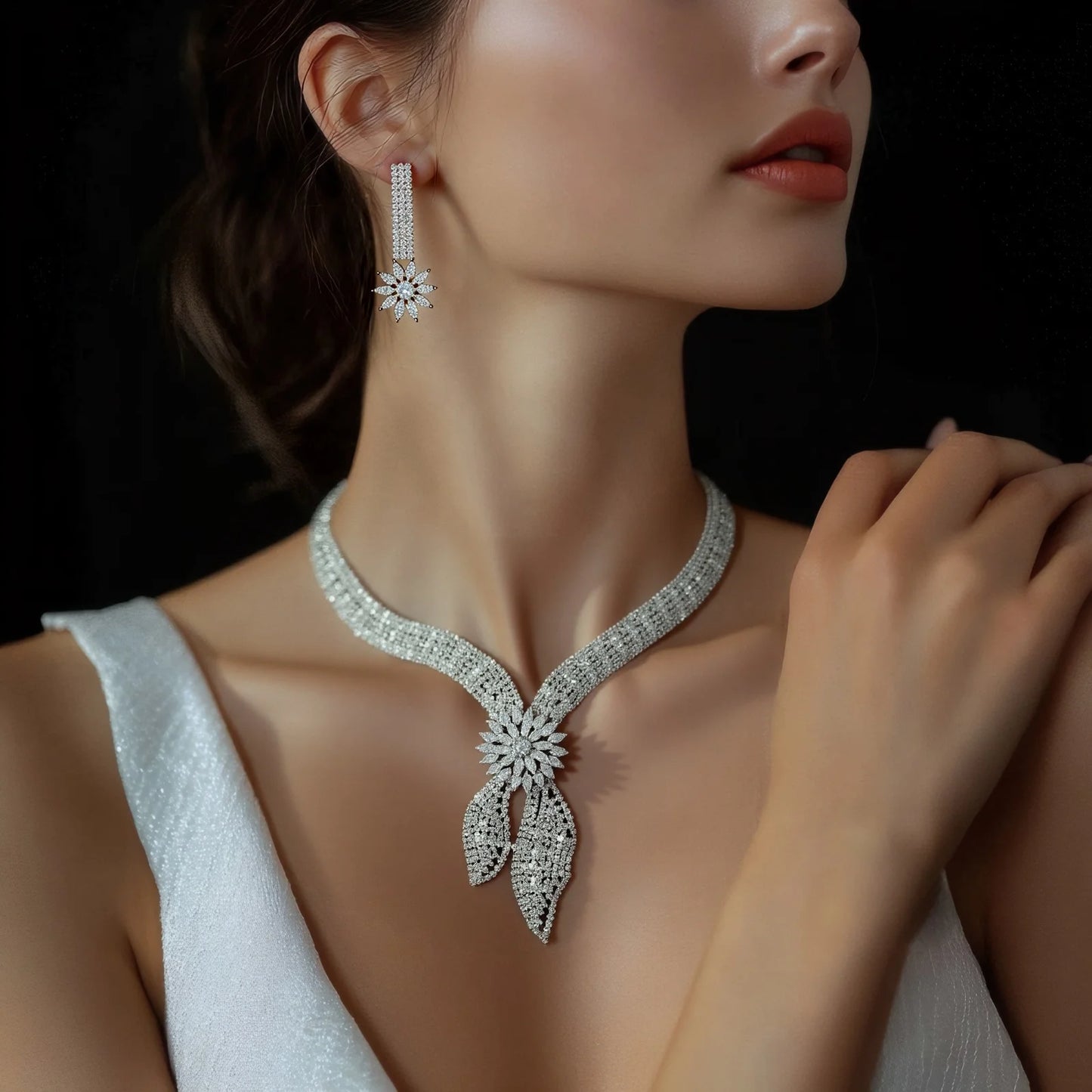 HIBRIDE Luxury Big 4pcs Jewelry Set With Cubic Zirconia for Women Bridal Party Wedding Accessories Saudi Arabic Dubai N-1433